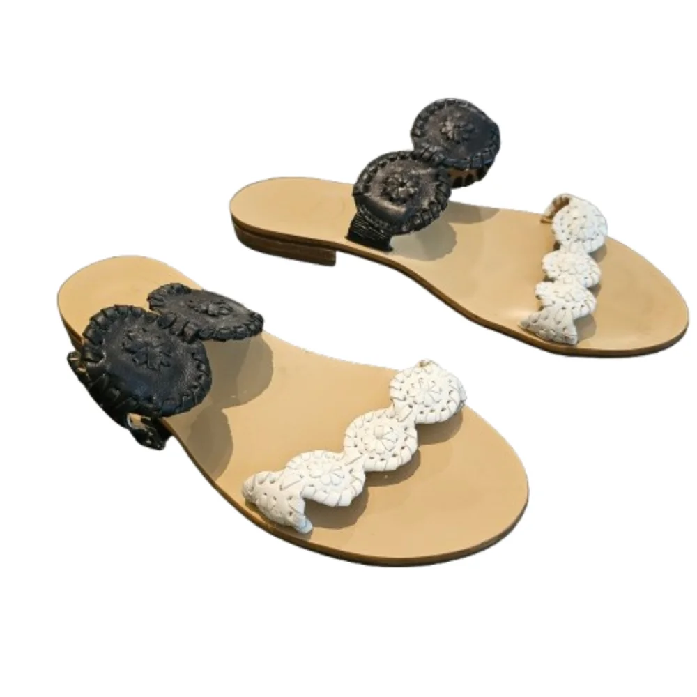 Jack Rogers Black And White Lauren Sandal - Picture 2 of 12